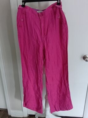 Sundance Bright Pink Linen Pantsuit Pants